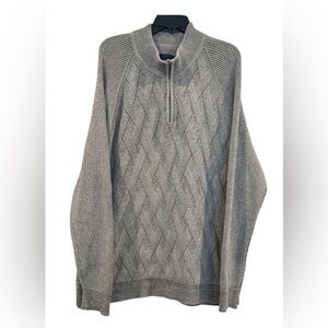 Men’s Tommy Bahama Gray 100% Cotton Quarter Zip Sweater: Size XXL